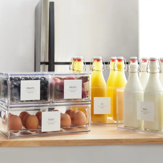 Talented Kitchen 157 Minimalist Style Fridge and Pantry Labels for Containers - Preprinted Kitchen and Refrigerator Organization Stickers for Jars, Food Containers (Black Print on White Matte Backing) {2}