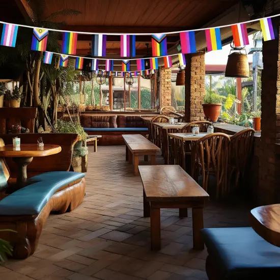 Rainbow Progress Small String Flags, 10 Types Rainbow Pride Pennant Banner Bunting Flags, LGBTQ and Gay Lesbian Pride, intersex, Bisexual, Pansexual, Transgender, Pride Month Outdoor Decorations, 33 Feet 30 Flags (1 Pack) {4}