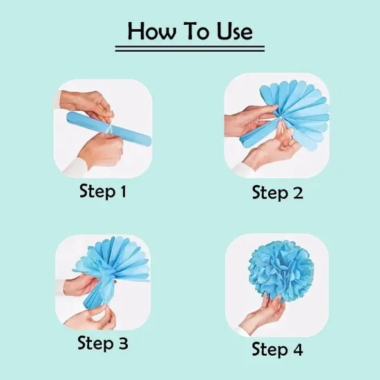 Paper Tissue Pom Poms,12 Pcs Purple Blue Green Pompoms Party Hanging Tissue Flowers for Birthday Bachelorette Baby Shower Mermaid Unicorn Party Decoration {3}