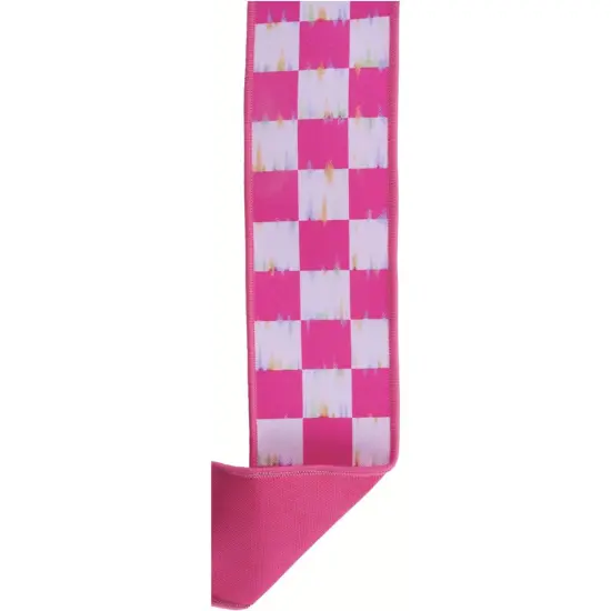 2.5" Bold Antique Fused Check: Hot Pink (10 Yards) {2}