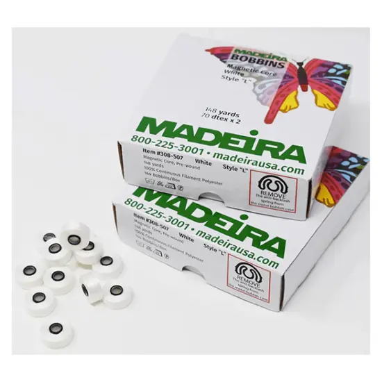 Madeira Mag Core Bobbin L 308-507 White {1}