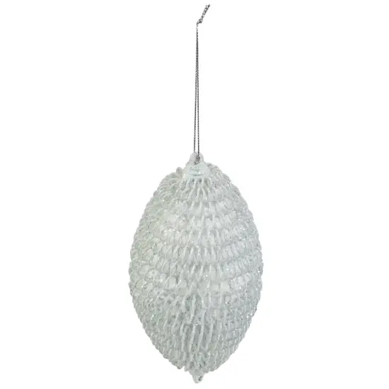 Northlight Glitter Finial Christmas Ornament - 5.5" - White {5}