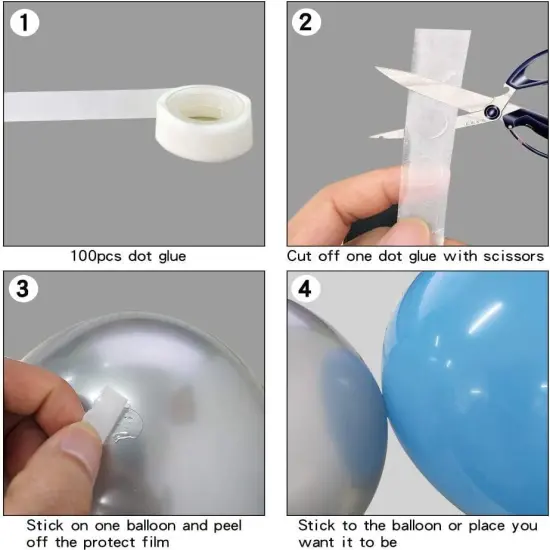 16ft Blue White and Silver Balloon Garland Arch Kit with 117 Balloons - Easy Assembly Party Decor for Birthdays, Weddings, Baby Showers- Includes Arch Strip & Dot Glue {5}