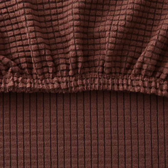 2 Pack Stretch Outdoor Cushion Covers for Patio Furniture and Sofas, Reversible (Medium, Dark Brown) {3}