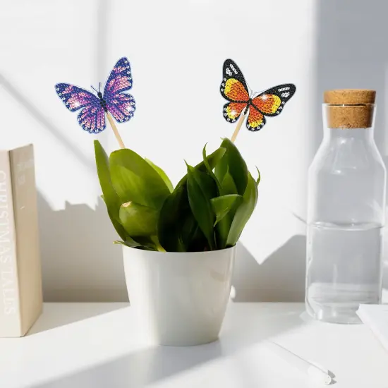 8 Pieces Butterfly Diamond Painting Kits, Diamond Art Kits for Garden Decor, Butterfly Stakes Diamond Art Kits for Adults, Crafts for Adults {6}