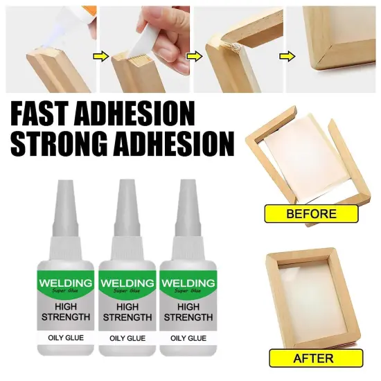 150ml Wood & Parquet Adhesive, Welding High-Strength Oily Glue, Universal Super Glue Gel, Instant Bonding, Strong Adhesion, Repairs Last Long Time for Metal, Wood, Ceramics,Leather, Glass(50g/3PCS) {2}