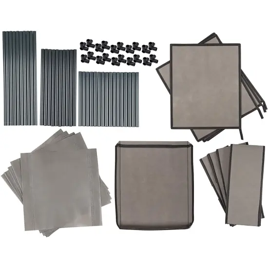 4-Tier Tall Closet Dresser with Drawers - Clothes Organizer and Small Fabric Storage for Bedroom (Gray) Grey {7}