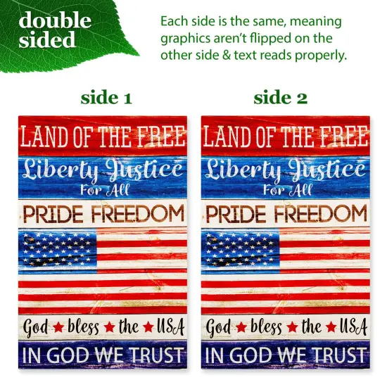 G128 Combo Pack: Garden Flag Stand 36x16IN & Garden Flag Land of the Free Liberty Printed 12x18IN Double Sided {5}