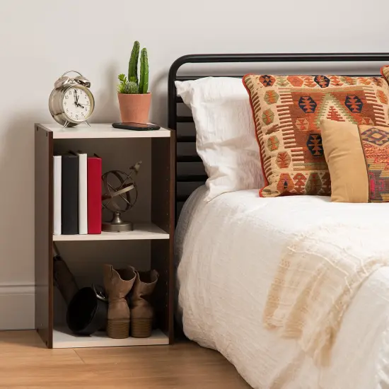 IRIS USA 2 tire Space Saving Cube Organizer with Height Adjustable Shelf, White {2}