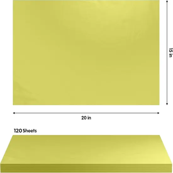 120 Sheets of Tissue Paper - 15" x 20" Packing Paper Sheets for Moving - 10lb Wrapping Paper - Newsprint Paper for Packing, Gift Wrapping, Moving Supplies & Protecting Items Light Yellow {3}