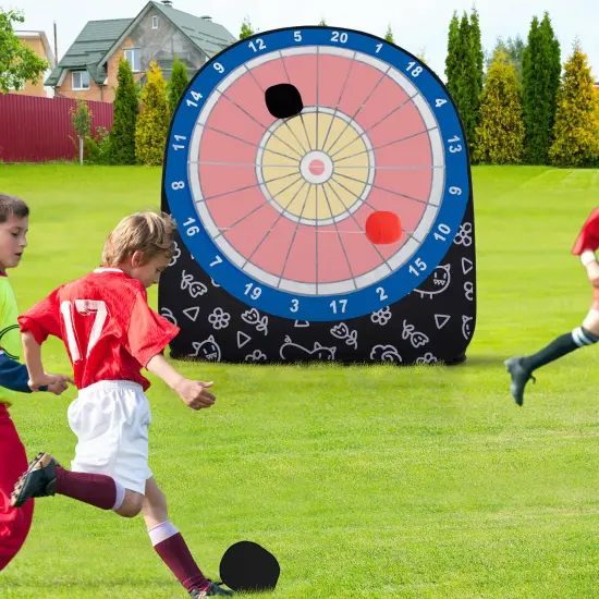 Portable Giant Kick Dartboard Soccer Game Includes Sticky Balls and Carry Bag for Kids and Adults Black {2}