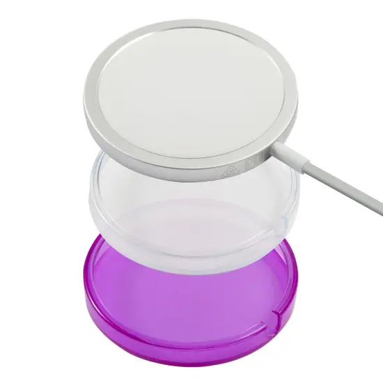 Insten 2-Pack Case Compatible with MagSafe Charger Pad, Protective Soft TPU Slim Skin Cover (Charger Not Included) Clear & Purple {1}