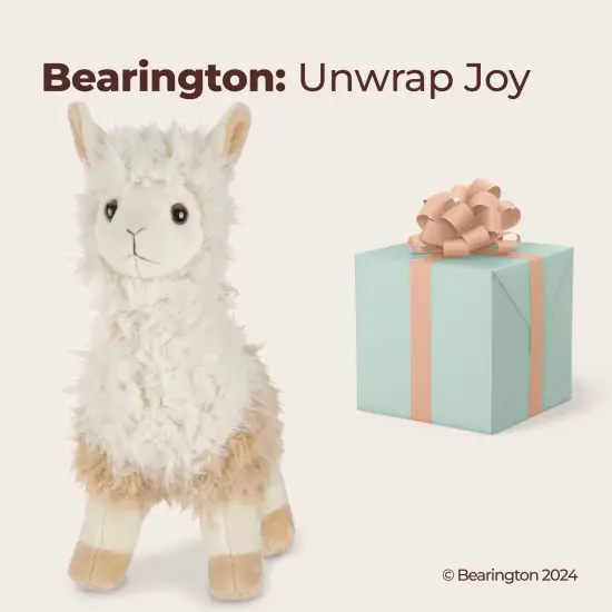 Bearington Llamar Plush Llama Stuffed Animal, 10 inches, For Ages 1-14 White {5}