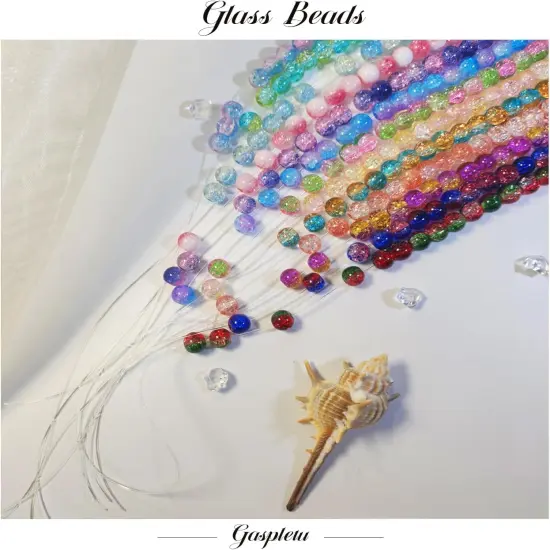 1200PCS 8mm Glass Beads Bracelet Making Kit {3}