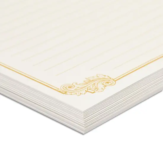 90 Pieces Stationery Paper Set for Love Letter, Party Invitations (60 Vintage-Style Sheets + 30 Envelopes) Gold {3}