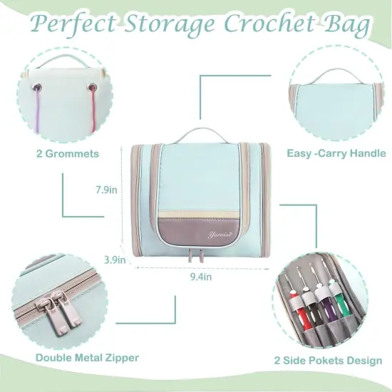 Crochet Kits with Bag, Beginner Crochet Kits Includes 18 Yarn Skeins & 12 Ergonomic Crochet Hooks {4}