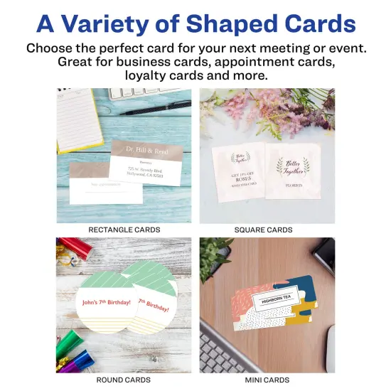 Avery Round Business Cards with Sure Feed Technology, 3" Diameter, Matte White, 150 Round Cards Total, Print-to-the-Edge, Laser/Inkjet Printable Cards (5328) {3}