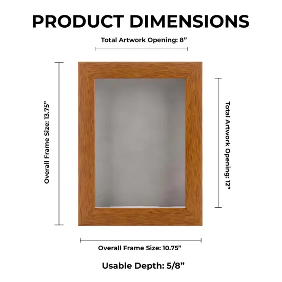 Warm Honey Brown Wood Shadow Box Frame with Acrylic Front - Light Brown Suede Backing, 30 Sizes {1}