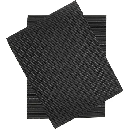 Corrugated Cardboard Paper Sheets (8.5 x 11 in, Black, 48-Pack) {6}