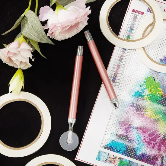 6 Pieces LED Diamond Painting Pen Wheel Set with Tape Light Point Drill Pens Fast and Efficient Diamond Painting Supplies for Different Size Jewelry Art DIY 5D Diamond Painting Nail Arts {5}