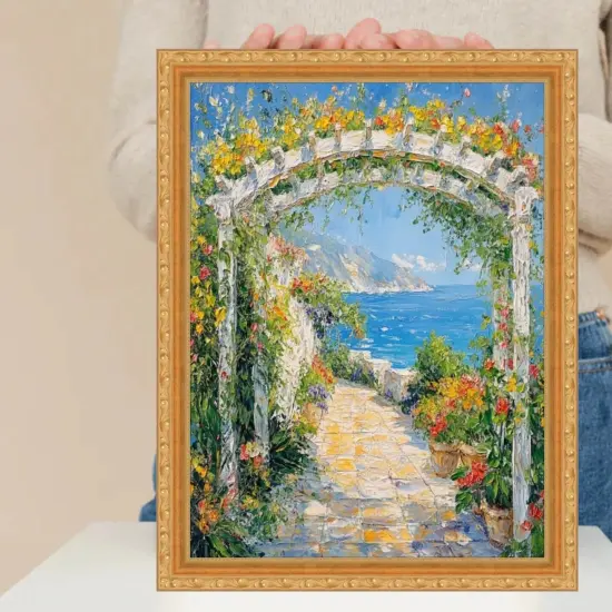 Slim Classic Florar Beaded Gold Picture Frame 20x40 frame {5}
