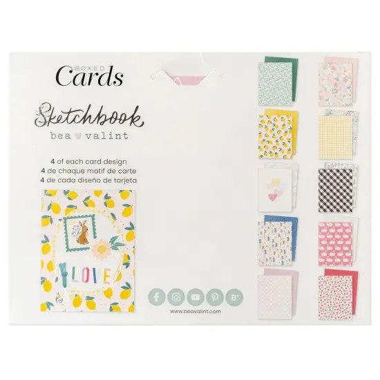 American Crafts A2 Cards W/Envelopes (4.375"X5.75") 40/Box-Bea Valint Sketchbook {2}