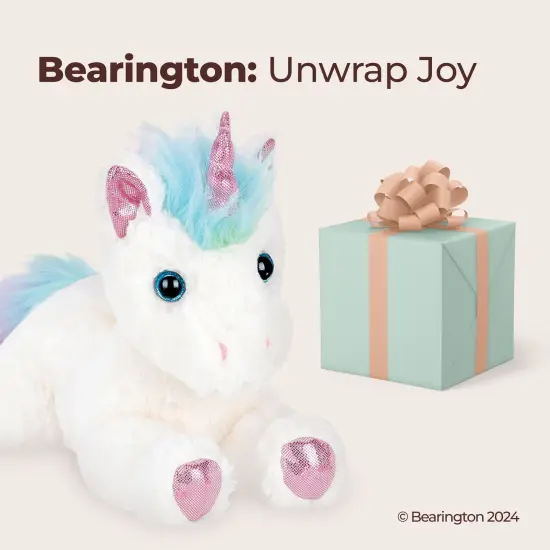 Bearington Lil' Rainbow Shimmers The White Unicorn Plush, 10 Inch Unicorn Stuffed Animal, For Ages 1-14 {5}