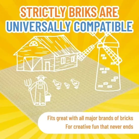 Strictly Briks Large Classic Stackable Baseplates, For Building Bricks, Bases for Tables, Mats, and More, 100% Compatible with All Major Brands, Clear, 1 Piece, 10x10 Inches, Ages 3-14 {4}