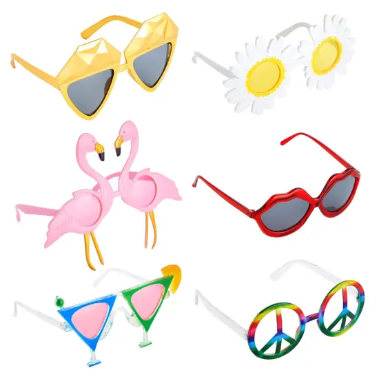 12 Pairs Funny Sunglasses - Novelty Photo Booth Props for Summer Beach Party, Hawaiian Luau Birthday Themed Party Favors Multicolor {3}