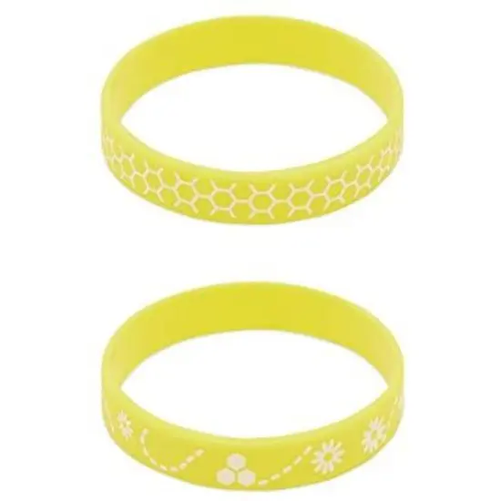 36 Pcs Bee Baby Shower Wristbands Wrist Bands Silicone Rubber Bracelets Party Favors, Black, Yellow {5}