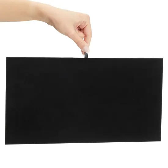 6 Pack Velvet Jewelry Display Tray for Selling and Displaying Necklaces, Earrings, Jewels, Bracelets, Anklets, Rings, Gemstones, Chains, Brooches (Black, 14 in) {4}