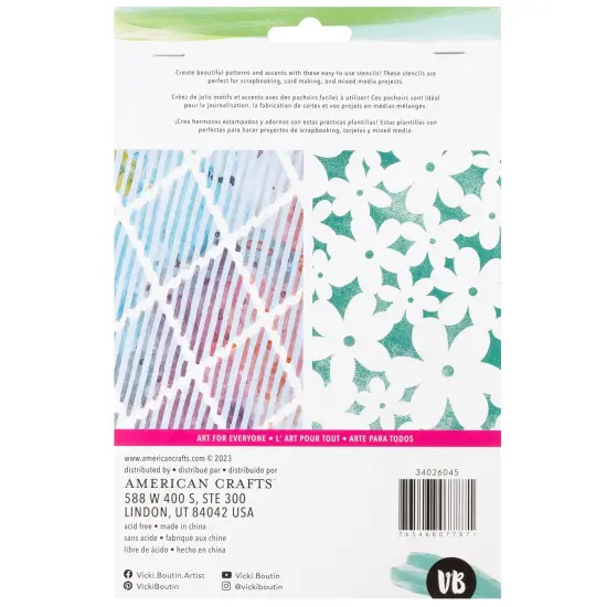 Vicki Boutin Bold And Bright Stencil Pack 3/Pkg-Diamond In The Rough {3}