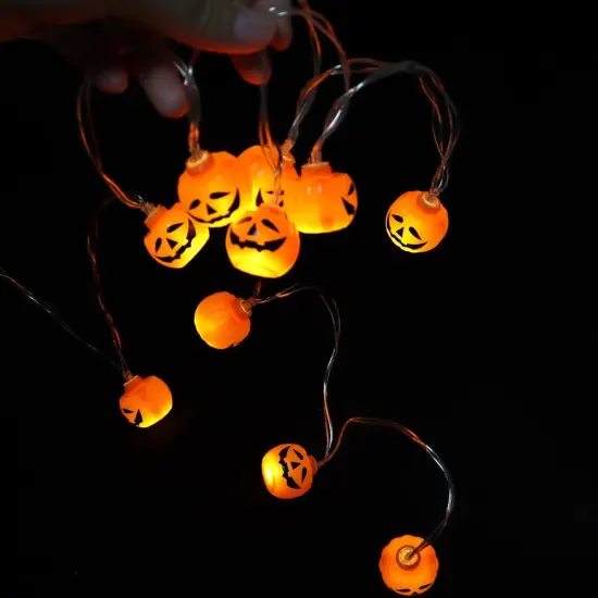 2 Pack Halloween Pumpkin String Lights - 5Ft 10 LED {3}