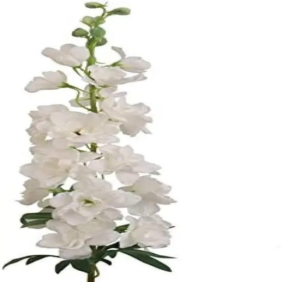 White 37" Delphinium Stem &ndash; Premium Silk, Realistic Artificial Flower Decor {1}