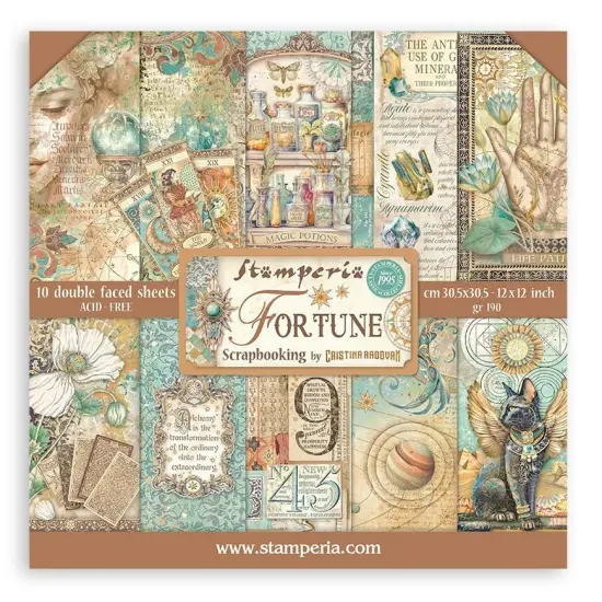 Stamperia Double-Sided Paper Pad 12"X12" 10/Pkg-Fortune {1}