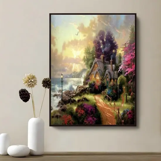 DIY Paint by Numbers for Adults Beginner,Forest Garden Wave 16x20 inches Number Painting Home Decoration Crafts (No Frame) {3}