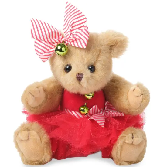 Bearington Jenny Jingles Christmas Ballerina Plush, 10 Inch Christmas Stuffed Animals for Kids, Ideal Christmas Teddy Bear Gift for Toddlers, Kids & Teens, For Ages 3-14 Red {1}