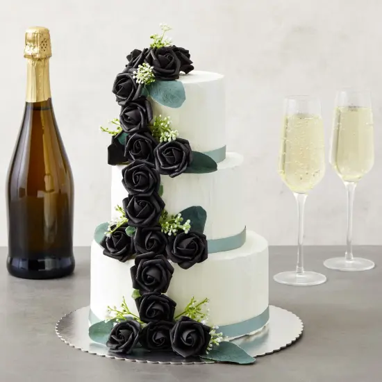 Bright Creations 100-Pack Black Artificial Flowers, Fake Foam Flowers for Halloween Decorations, DIY Crafts, Bouquets, and Black-Themed Parties (3 Inches) {2}