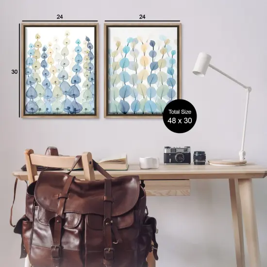 Stupell Industries Seaweed & Ocean Plants Pattern Framed Floater Canvas Wall Art Brown Floater Frame {3}