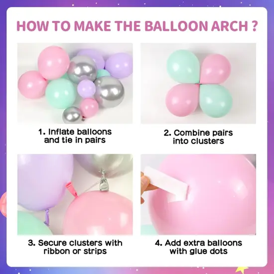161pcs Space Balloons Arch Kit Outer Space Party Decorations with Space Astronaut Rocket Pink and Purple Balloons Space Themed Birthday Party Baby Shower Decorations {3}