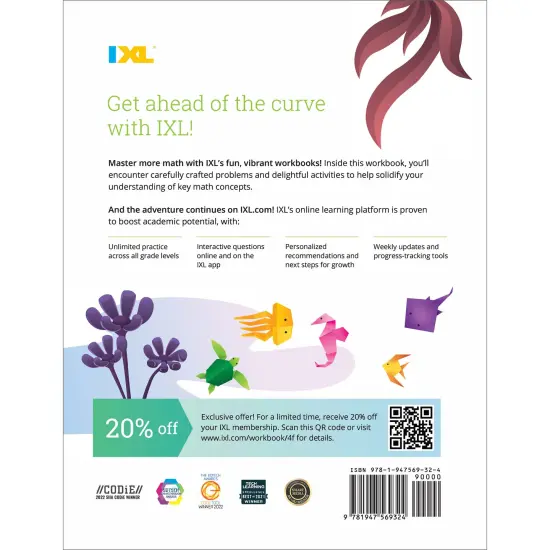 IXL Fractions & Decimals 4th Grade Math Workbooks, Mathematics Book for Kids Age 9-10 Covering Modeling, Comparing, Addition, and Subtraction Problems {2}