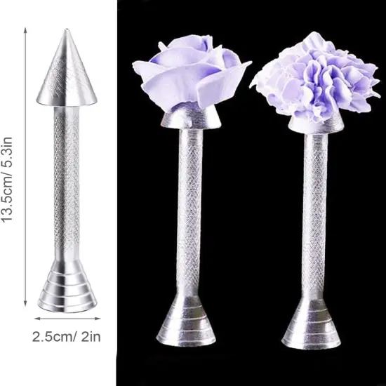 12 PCS Cake Decorating Supplies, Woohome 8 PCS 2 Style Cake Flower Nail, 2 PCS Flower Lifters and 1 PCS Wood Flower Nails Holder, 1 PCS Cake Icing Dispensers for Icing Flowers Decoration {4}