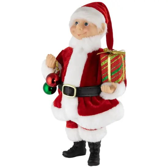 Northlight Santa Elf with Gift Christmas Figure - 14" Red {5}