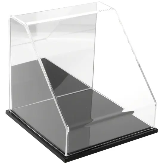 Plymor Clear Acrylic Slanted Front Display Case, 8" x 8" x 8" Black (Mirrored) {1}