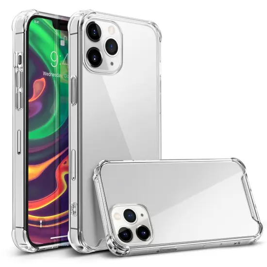 Crystal Clear Case For iPhone 12 / 12 Pro (6.1 inch), Shockproof TPU Bumper Shock-Absorbing Corners Protective Transparent Cover, by Insten {1}