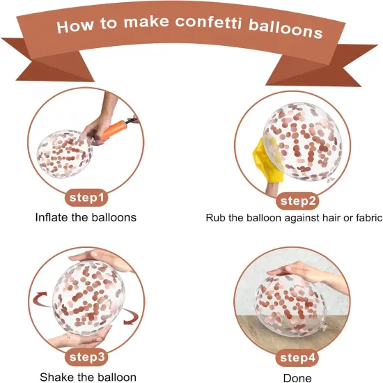 75 Pcs 12 Inch Rose Gold Balloons,Rose Gold and White Balloons,Rose Gold Metallic Latex Confetti Balloons for Birthday Wedding Engagement Bridal Shower Bachelorette Party Decorations {4}