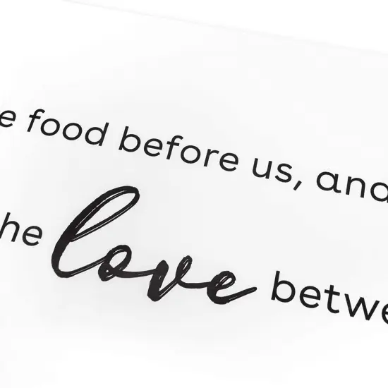 Removable Kitchen Wall Stickers, Bless Food, Family, Love Between Us Decals (24.5 x 9 In) Black {5}