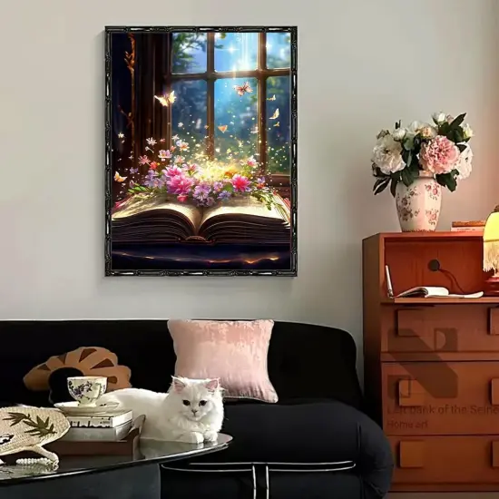 Butterfly Book Paint by Number Adult-Butterfly Canvas Paint by Numbers for Adults,Flowers Paint by Number Kits on Canvas for Gifts Home Wall Decor(16x20inch) {2}