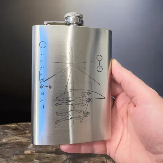8oz Pioneer Message Stainless Steel Flask {2}