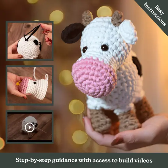 Hearth & Harbor Amigurumi Crochet Kit for Beginners Callie the Cow {3}